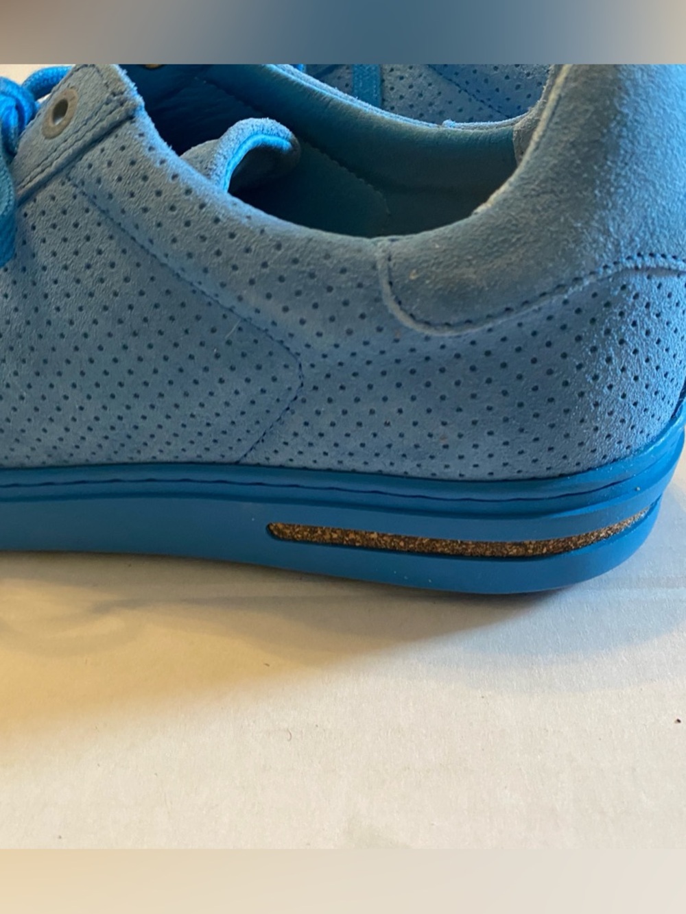 Birkenstock Bend Low Shoes Blue Suede Lace Up Sneakers - Picture 8 of 15